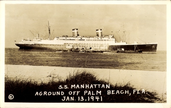 Ak-stoomboot SS Manhattan, United States Lines USL