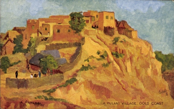 Künstler Ak Cheesman, E., Goldküste Ghana, Fulani Dorf