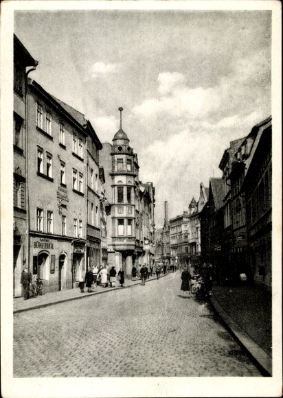 Ak Pößneck in Thüringen, Breite Straße