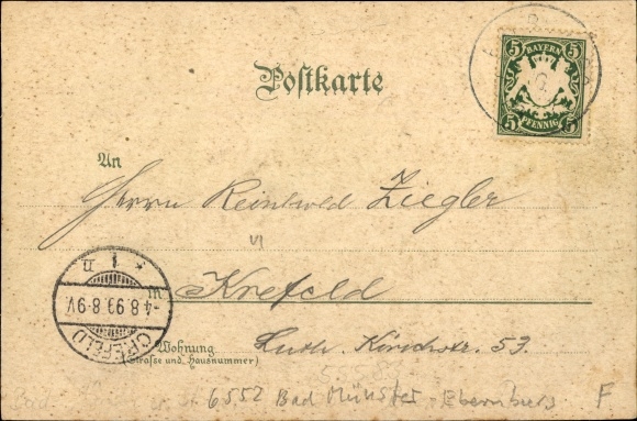 Chromo-Litho Bad Münster Ebernburg, Rheingrafenstein, Hutten-Sickingen monument, bridge