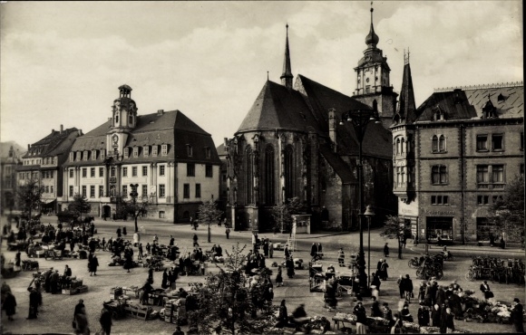 Ak Weißenfels an der Saale, Rathaus, Marienkirche
