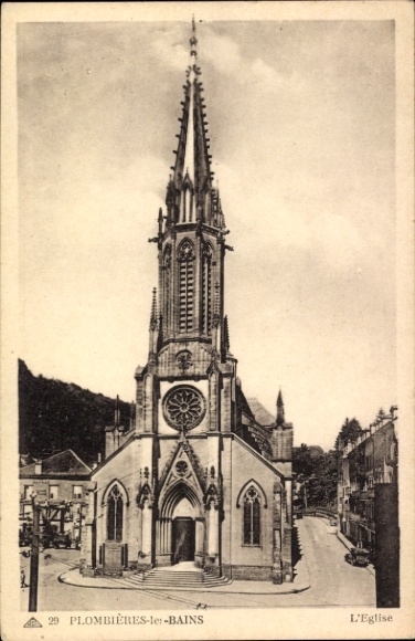 Ak Plombières les Bains Lothringen Vosges, Église