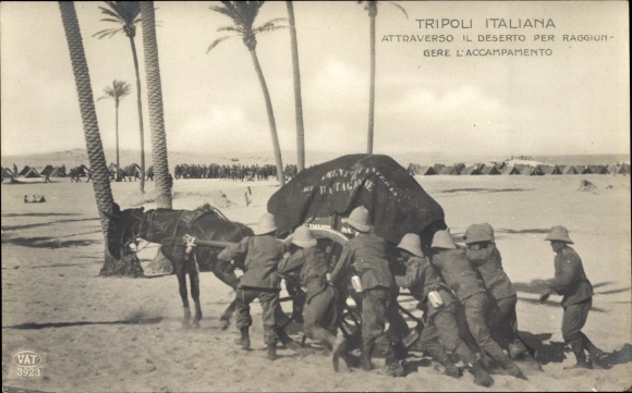 Ak Tripolis Tripoli Libyen, Tripoli Italiana, Attraverso il deserto per raggiungere l'accampamento