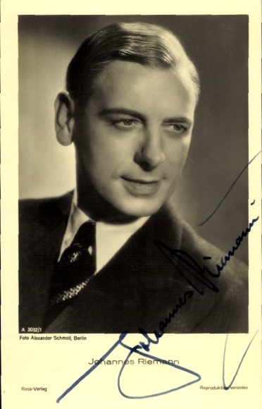 Postcard Actor Johannes Riemann, Portrait, Ross Verlag
