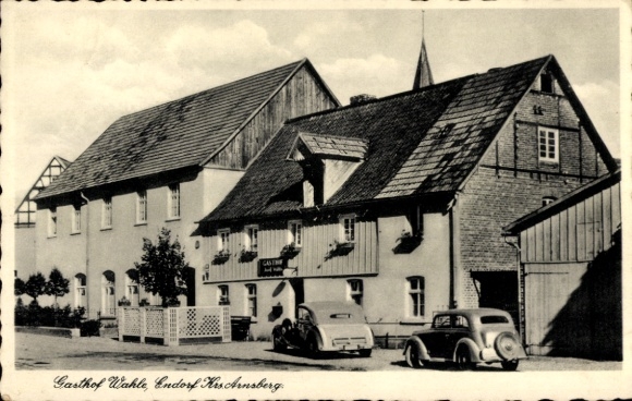 Postcard Endorf Sundern in the Hochsauerland district, Gasthof Wahle
