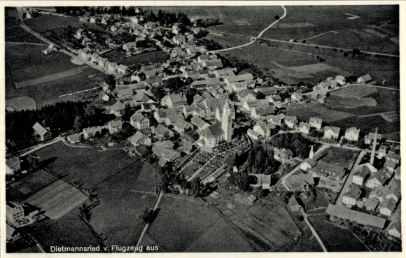 Postcard Dietmannsried in Oberallgäu, aerial photograph