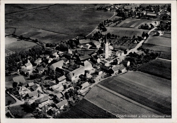 Ak Oberhausen an der Vils Reisbach in Niederbayern, Fliegeraufnahme