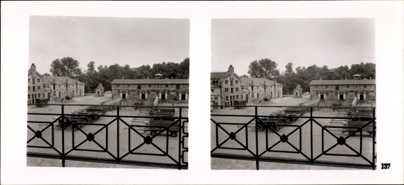 Stereo Raumbild Foto "Die NS-Musterbetriebe 1937-38" Nr. 137, Rittergut Peseckendorf, Wirtschaftshof