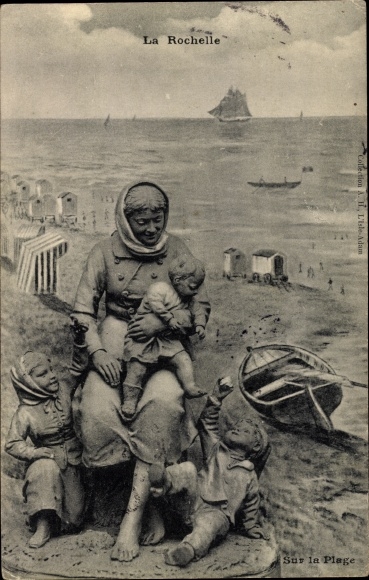 Postcard La Rochelle Charente Maritime, Monument on the Beach