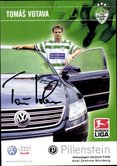 Autograph card footballer Tomas Votava, SpVgg Greuther Fürth, autograph