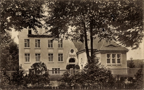 Postcard Ahrensburg in Holstein, Higher Girls' School and Preparatory School for Boys