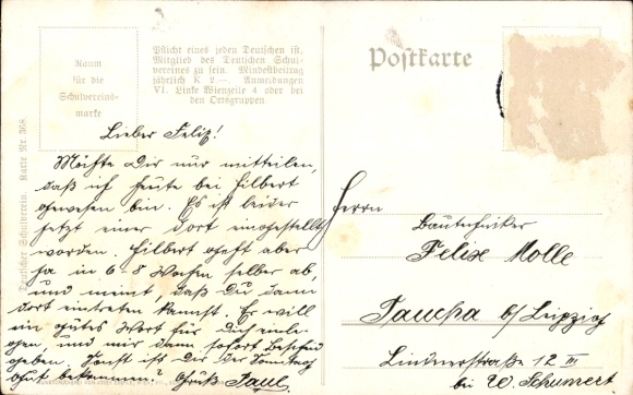 Song Postcard Jetz gang i ans Brünnele, trink aber net, Deutscher Schulverein 368