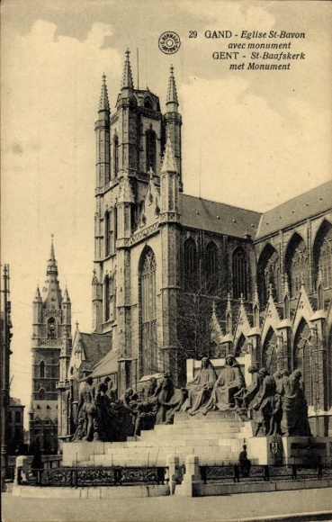 Ansichtkaart Gent Gent Oost-Vlaanderen, Eglise St-Bavon, Monument, St-Baafskerk