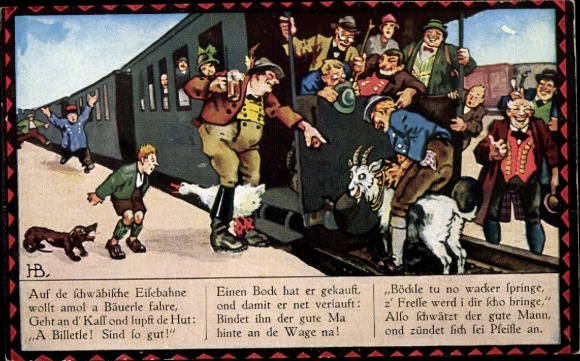 Song artist Postcard Boettcher, Hans, On the Swabian Railway, picture 3