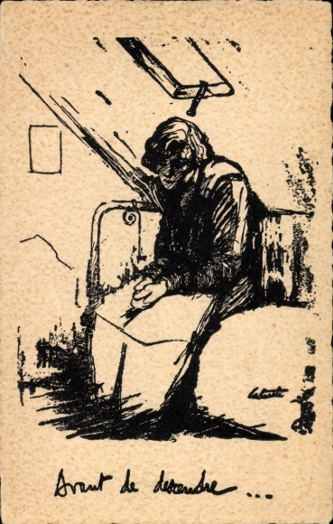 Artist Postcard Salvation Army, Before the Descent