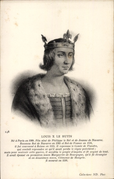 Postcard King Ludwig X, portrait
