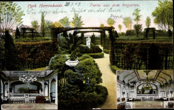 PC Herrenhaide Burgstädt in Saxony, Herrenhaide Park, part of the maze, silver hall