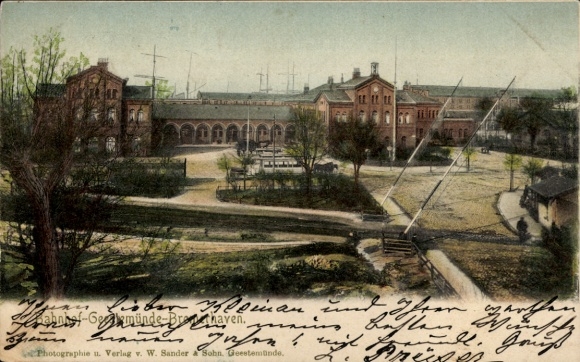 Ak Geestemünde Bremerhaven, Bahnhof