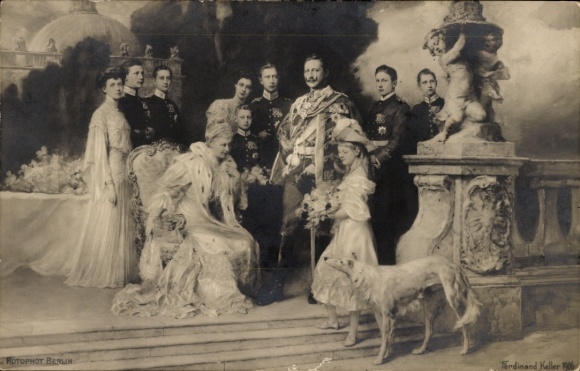 Artist Postcard Keller, Ferdinand, German Imperial House under Kaiser Wilhelm II, Greyhound