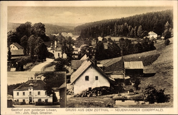 Ak Neuenhammer Georgenberg Oberpfälzer Wald, Ort im Zotthal, Gasthof zum goldenen Löwen