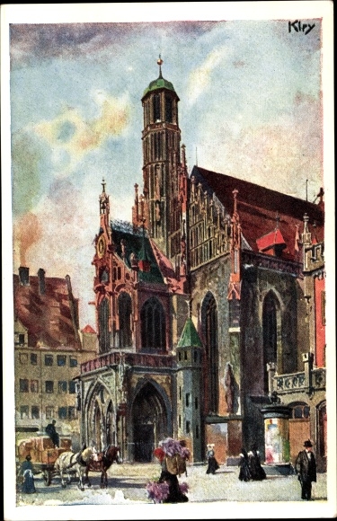 Artist PC Kley, Heinrich, Nuremberg, Frauenkirche
