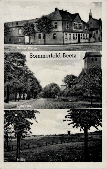 KP Sommerfeld Kremmen w Brandenburgii, Dorfstraße, Mill, Gasthof Weber
