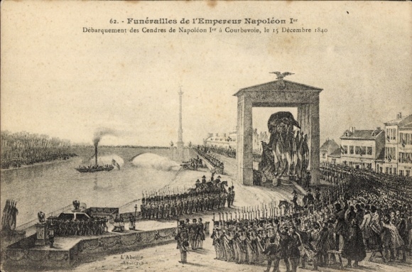 CPA Funérailles de l'Empereur Napoléon I, Débarquement des Cendres
