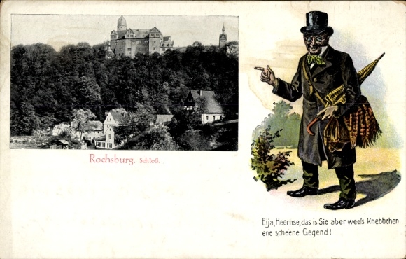 Postcard Rochsburg Lunzenau in Saxony, Count Schönburg Castle, Fritze Bliemchen