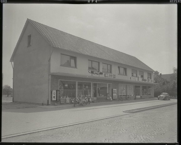 4 celluloid negatives Lemförde in Lower Saxony, business, house, street