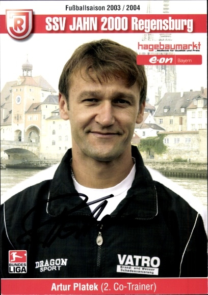 Autograph card 2nd Co. Coach Artur Platek, SSV Jahn Regensburg, autograph