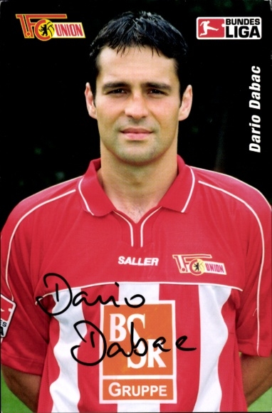 Autograph card Dario Dabac, 1. FC Union, BSR, saller, autograph