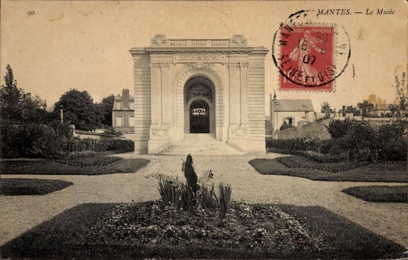 Ak Mantes la Jolie Yvelines, Museum, Gartenanlage, historische Architektur, historische Postkarte