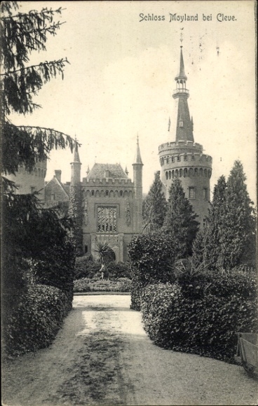 Postcard Moyland Bedburg Hau on the Lower Rhine, Moyland Castle, Moyland Castle, its buildings, gardens
