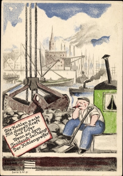 Artist PC Lüdke, E., Berlin Tempelhof, rope and cable works F. Troitzsch, coal grab