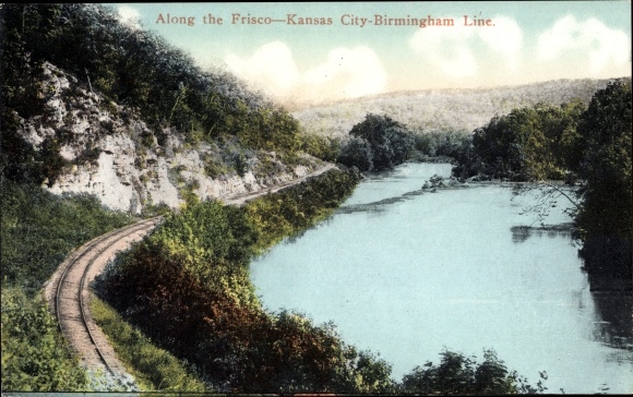 Ak Texas USA, langs de lijn Frisco-Kansas City-Birmingham