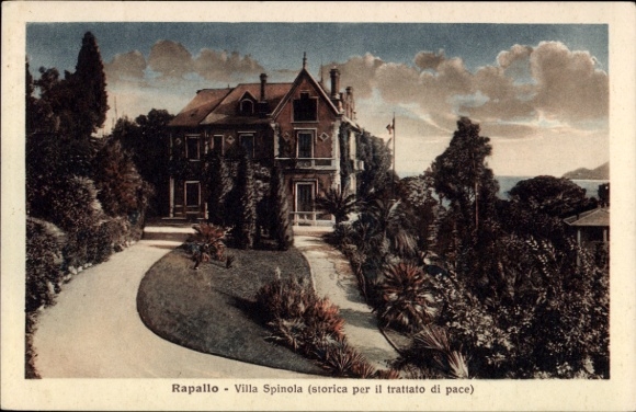 Ak Rapallo Liguria, Villa Spinola,  Villa, Friedensabkommen, Landschaft