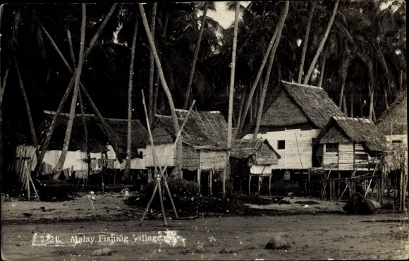 Postcard Medan Sumatra Indonesien ?, Malaysia, Fishing Village