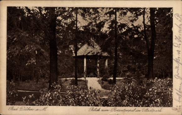 Postcard Bad Düben an der Mulde Saxony, Rose Temple, City Park