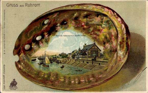 Muschel lito Ruhrort Duisburg w Zagłębiu Ruhry, port, giełda