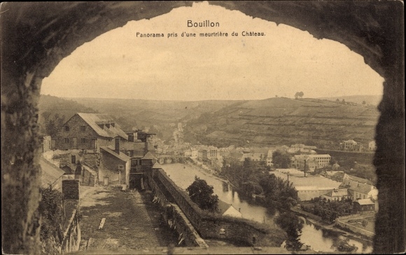 Postcard Bouillon Wallonien Luxemburg, murderer of the castle