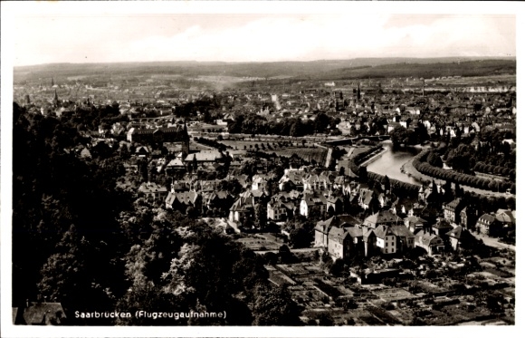 Ak Saarbrücken in Saarland, luchtfoto