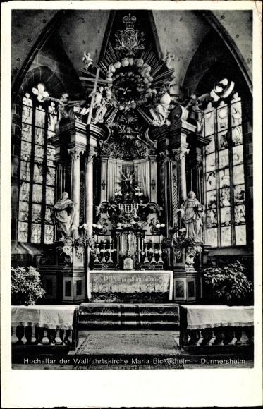 KP Durmersheim w Baden, ołtarz główny kościoła pielgrzymkowego Maria Bickesheim