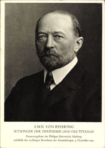 Postcard Marburg an der Lahn, Emil von Behring, conqueror of diphtheria and tetanus, commemoration ceremony