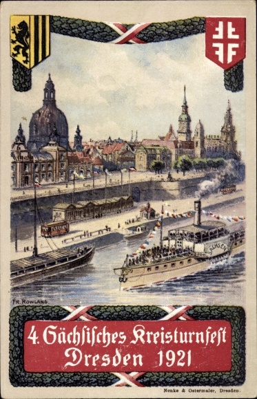 Artist PC Dresden, 4th Saxon district gymnastics festival 1921, steamer Saxony