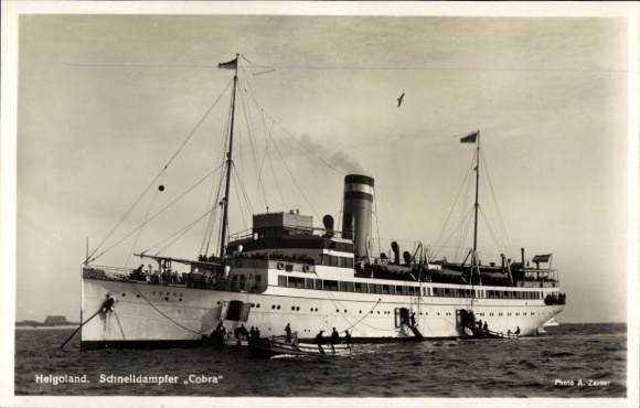 North Sea island of Heligoland, express steamer Cobra