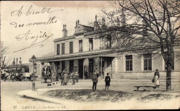 CPA L'Aigle Laigle Orne, Gare