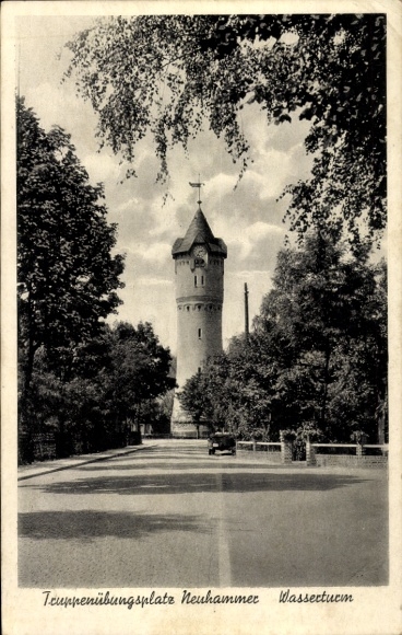 Postcard Świętoszów Neuhammer Queis Silesia, military training area, water tower