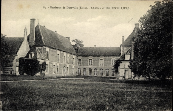 Postcard Damville Eure, Chateau d'Hellenvilliers