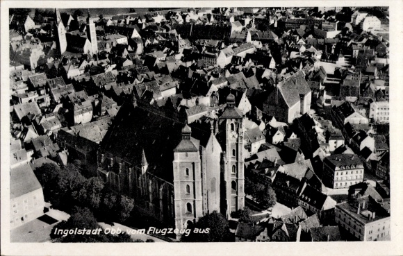 KP Ingolstadt nad Dunajem w Górnej Bawarii, zdjęcie lotnicze