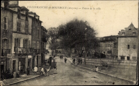 Ak Villefranche de Rouergue Aveyron, Ortseingang